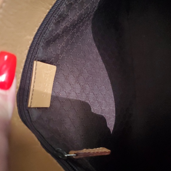 Gucci Authentic Leather Tote Elegant Tan Bag ECU silver Hardwear - Picture 9 of 13